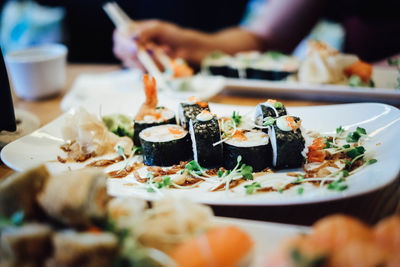 Close-up of food on table