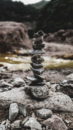 Stack of stones on rock