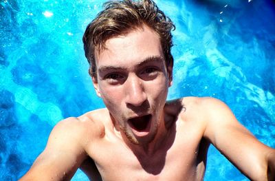 High angle view of swimming pool