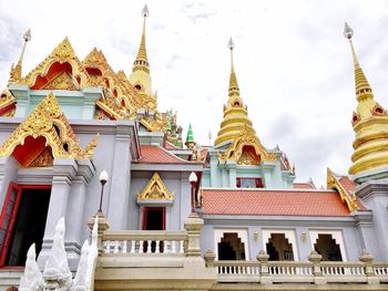 Low angle view of temple building against sky