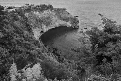 High angle view of sea shore