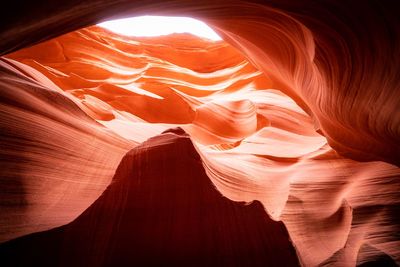 Low angle view of rock formations