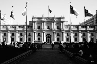 Group of people in front of building