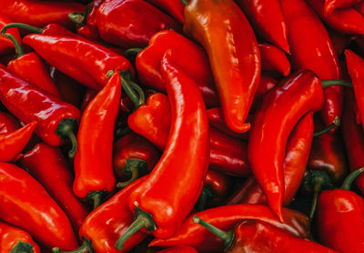 Full frame shot of red chili peppers