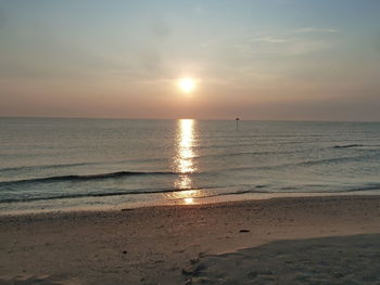 Scenic view of sea during sunset