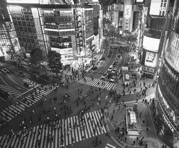 High angle view of traffic on road