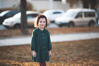 Portrait of smiling girl at park