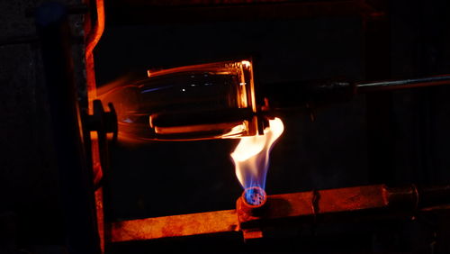 Close-up of illuminated light bulb