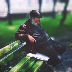 Man sitting on grass