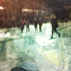 Close-up of woman in background