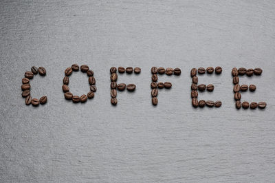 High angle view of coffee on table