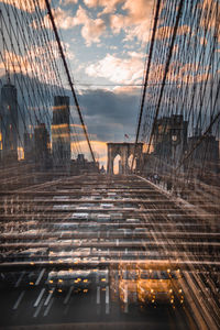 View of bridge at sunset