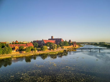 Aerial view of the castle of the teutonic order in malbork, poland