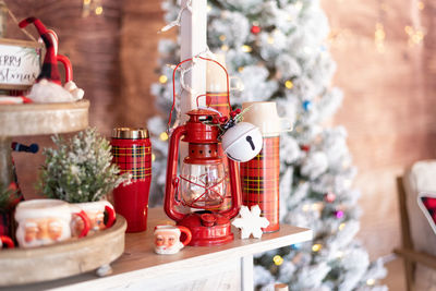 Christmas decoration on table