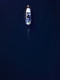 High angle view of boat in sea