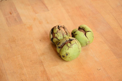 High angle view of fruits on table