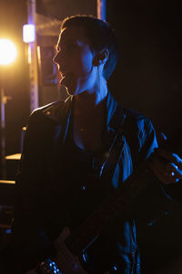 Young man playing guitar