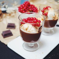 Close-up of dessert on table