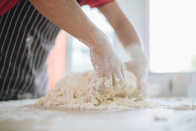 Close-up of person preparing food