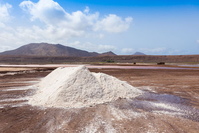 Scenic view of desert against sky