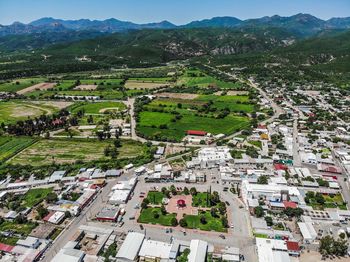 High angle view of townscape