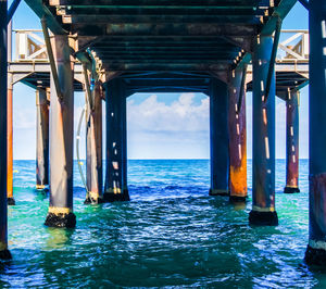 Pier on sea against sky