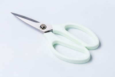 High angle view of eyeglasses on white background