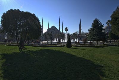 Park against clear sky