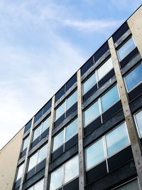 Low angle view of modern building against sky