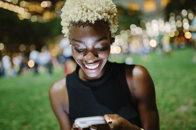 Portrait of smiling young woman