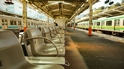 Empty seats in train