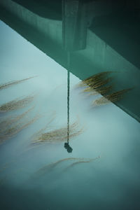 High angle view of bridge over sea against sky