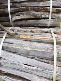 Close-up of wooden plank on pier