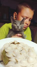 Boy with a cat