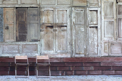Closed door of old building