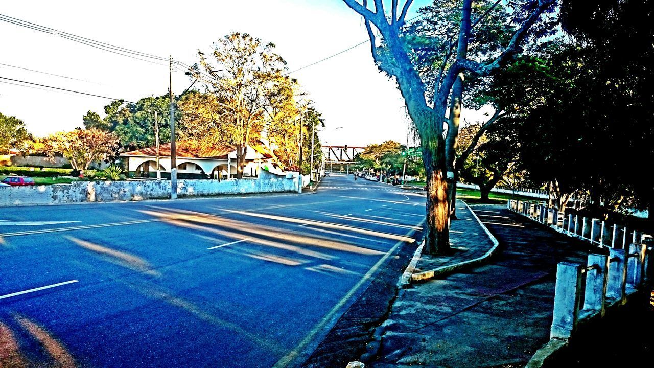 ROAD BY TREES AGAINST SKY