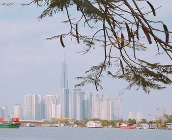 View of buildings in city against sky