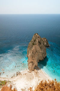 Beautiful view of the rock in the sea.