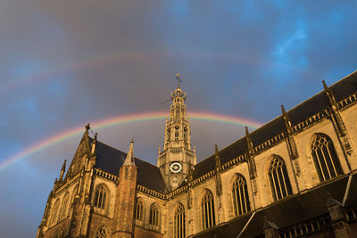 Low angle view of cathedral against cloudy sky