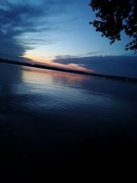 Scenic view of sea against sky at sunset