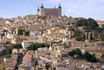 High angle view of spanish city toledo