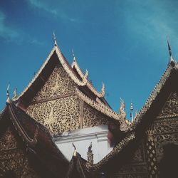 Low angle view of temple against sky