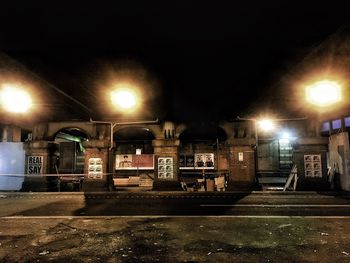 Illuminated street light at night