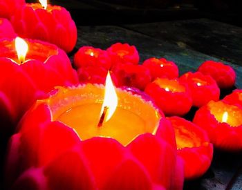 Close-up of candles
