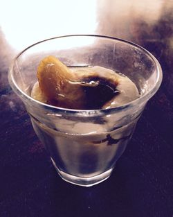 Close-up of drink in glass on table