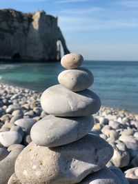 Stack of stones on beach