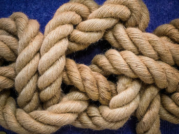 Nautical knot, bowline on a bight knot close up photo