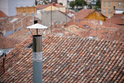 High angle view of roof outside building