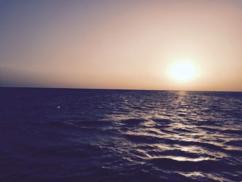 Scenic view of sea at sunset