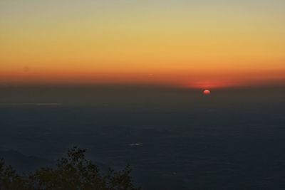 Scenic view of sunset over sea